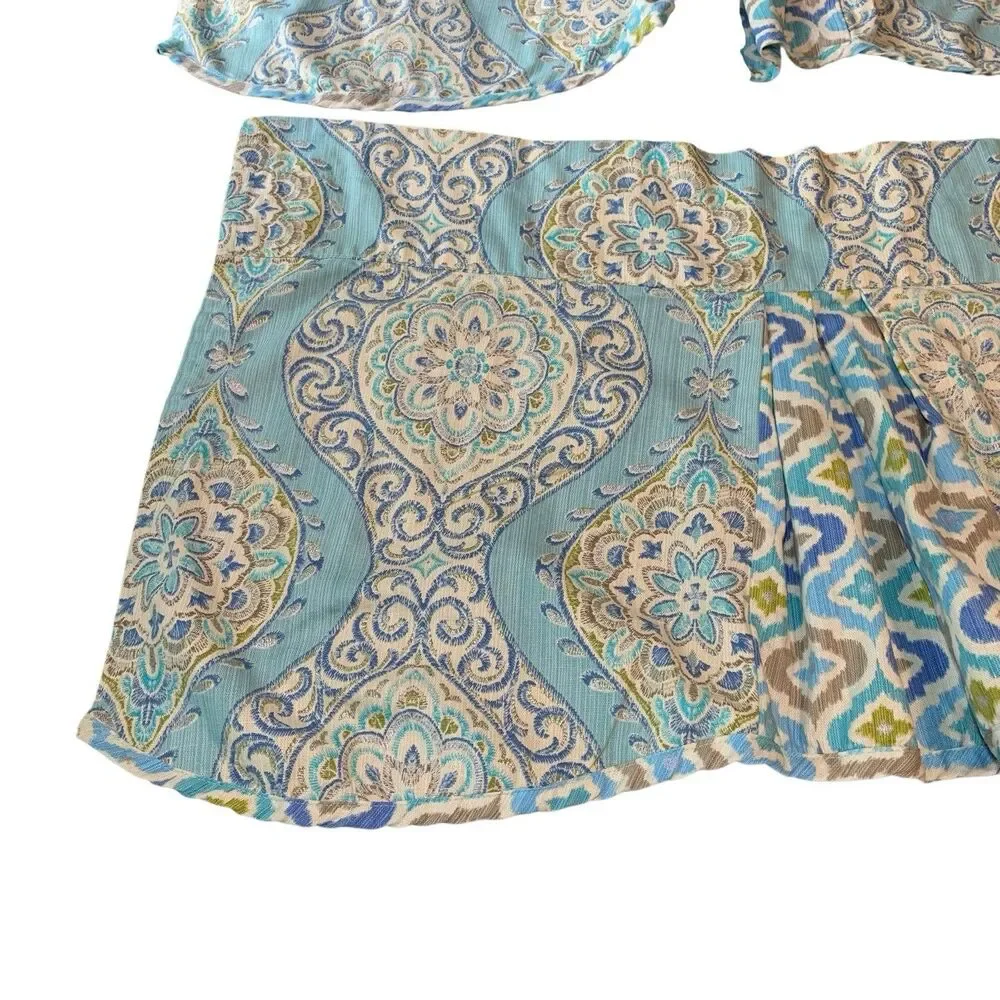Waverly Home Classics Moonlit Medallion Celestial Valance Set of 2 Blue Green